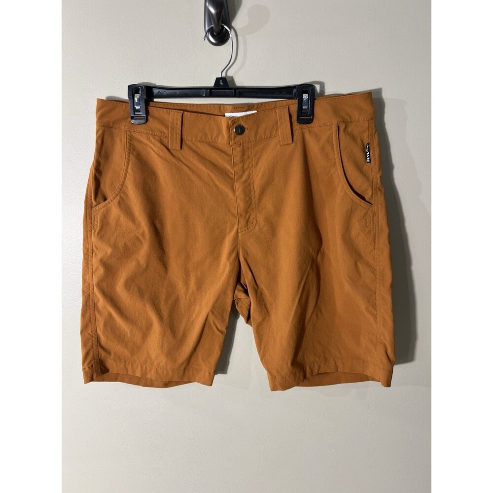 Flylow Shorts Mens Large Orange Performance Hiking Casual Stretch Trail 36